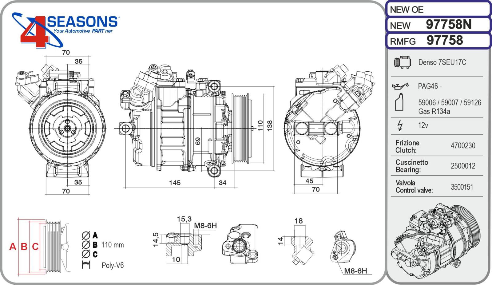 Cmp Rem BMW serie 1/3/5/6/7/X1/Z4 23/25/28/30 03.03-12.13