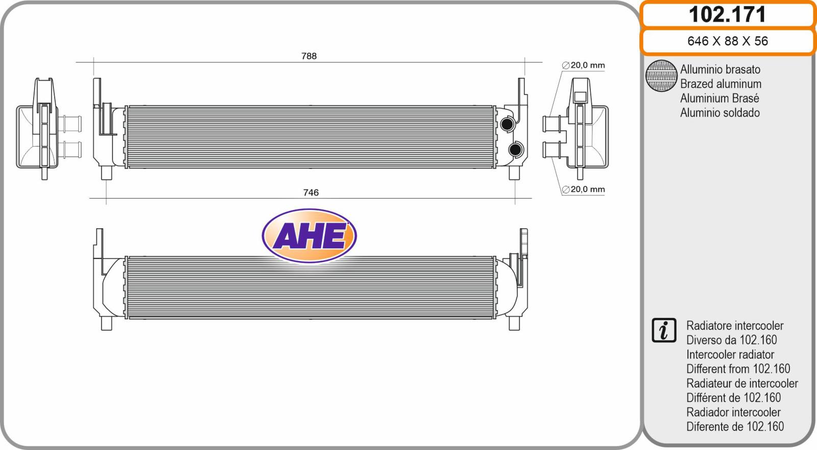 Rad. Int. AUDI/SEAT/VW A1/Ibiza/Polo 1.0/1.2/1.4/1.4TDi 11.09-12.22