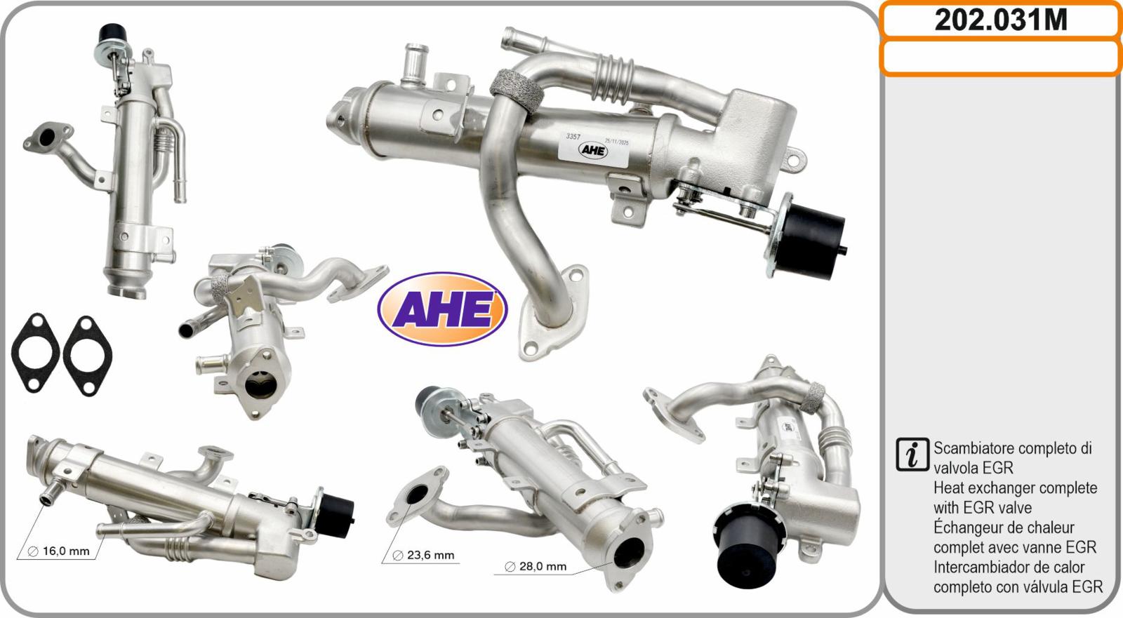 Mod. EGR Cooler AUDI/SEAT A4/A5/A6/Q5/Exeo 2.0TDi 07.04-05.17