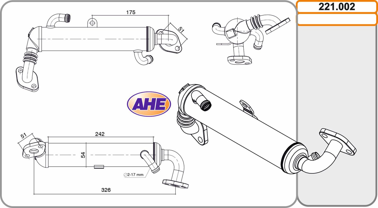 EGR Cooler OPEL Astra/Combo/Corsa/Meriva 1.7CDTi 06.03-12.12