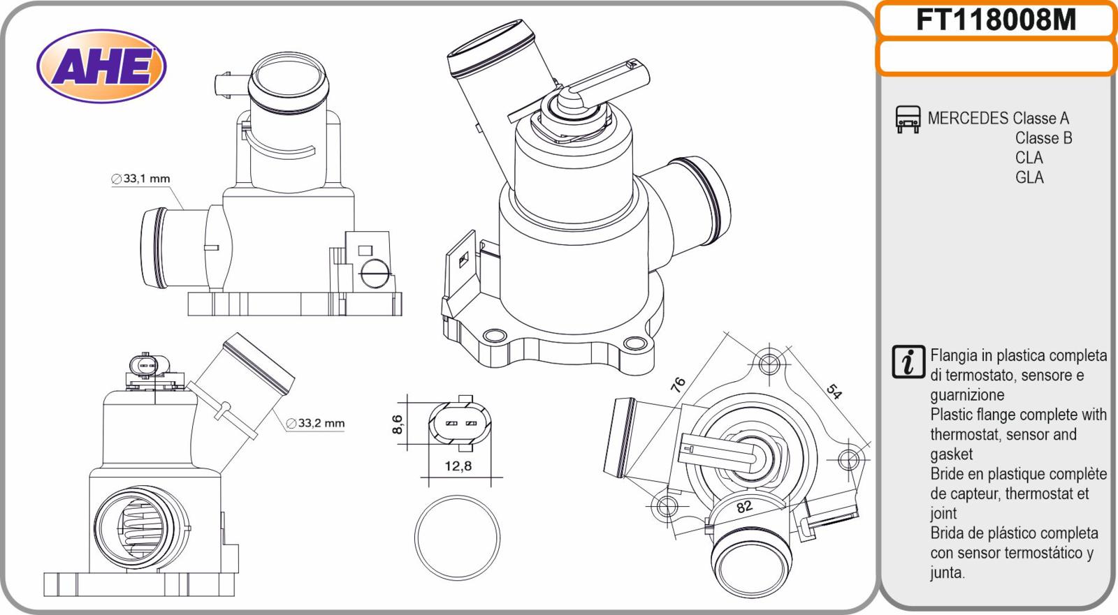 Fl. Term. MERCEDES Classe A/B/CLA/GLA 180CDi/200CDi/220CDi 11.11-