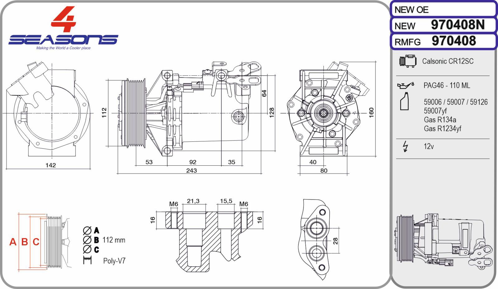 Cmp Rem DACIA / NISSAN Duster / Juke 1.2 / 1.3 / 1.6 04.10-12.25