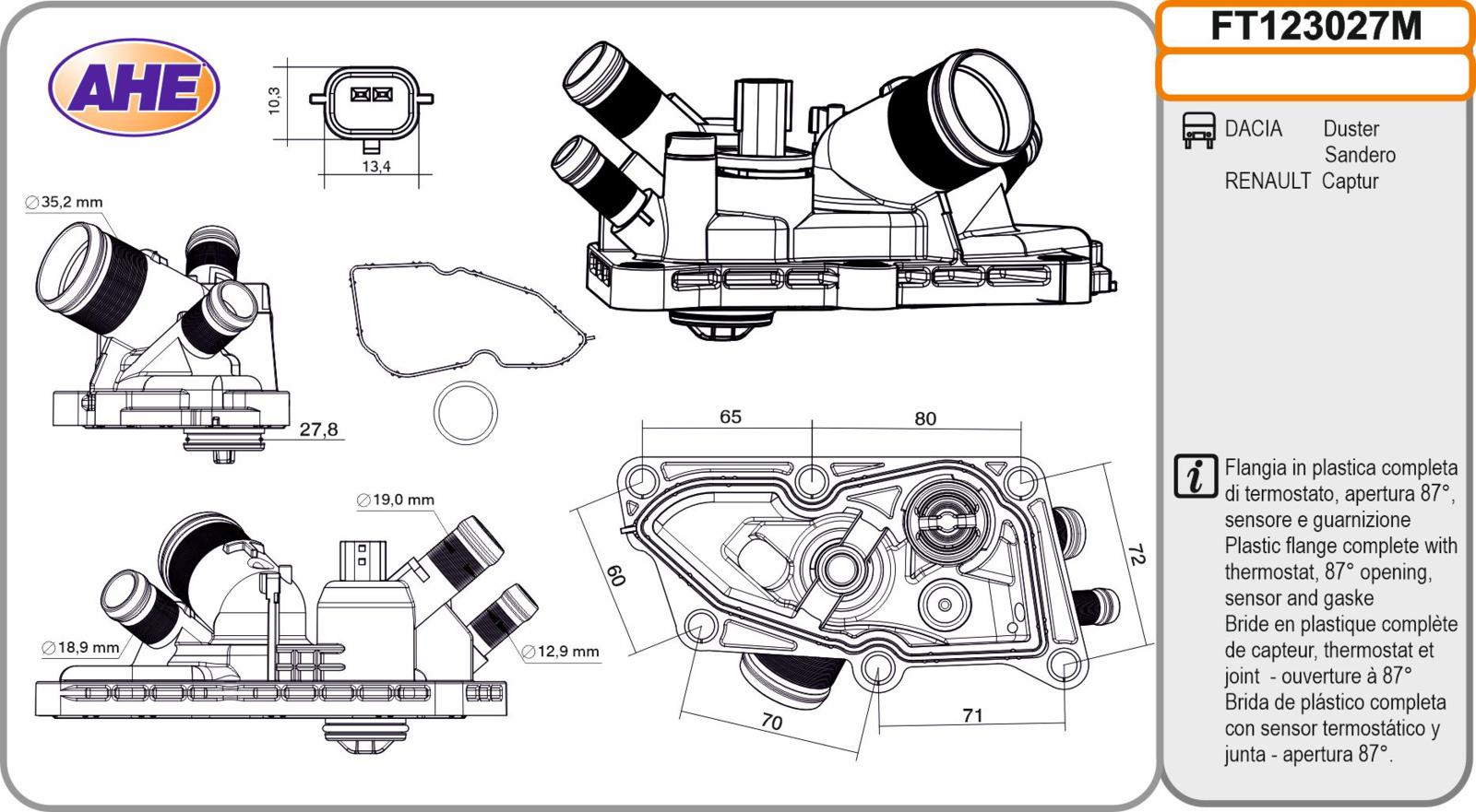 Fl. Term. DACIA / RENAULT Duster / Sandero / Captur 1.0 01.19-